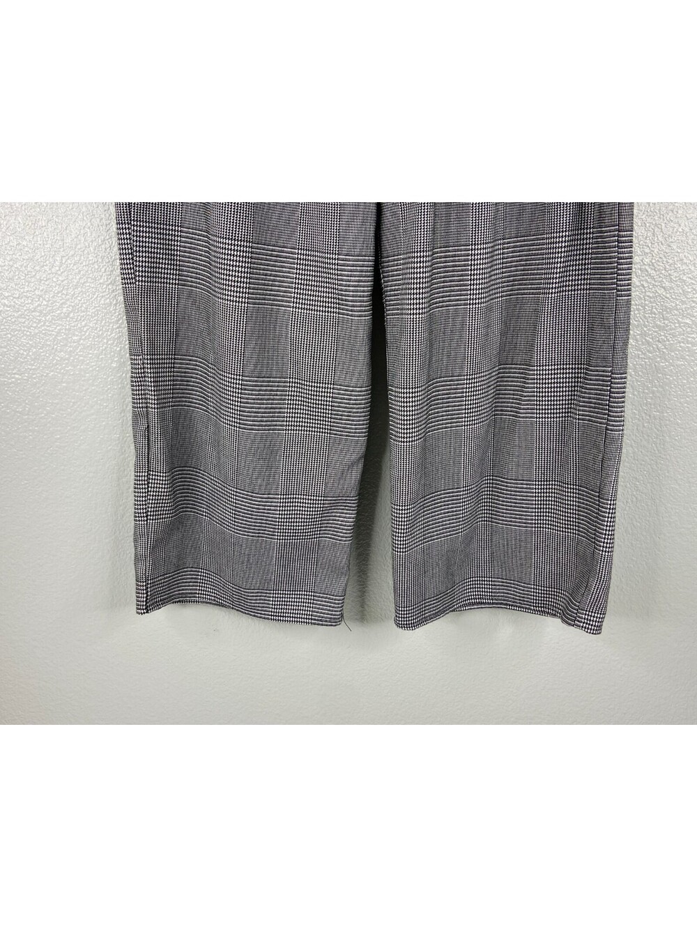 Art Class Women Large Houndstooth Plaid Pants Wide Leg Elastic Waist Tie Belt - Picture 4 of 9